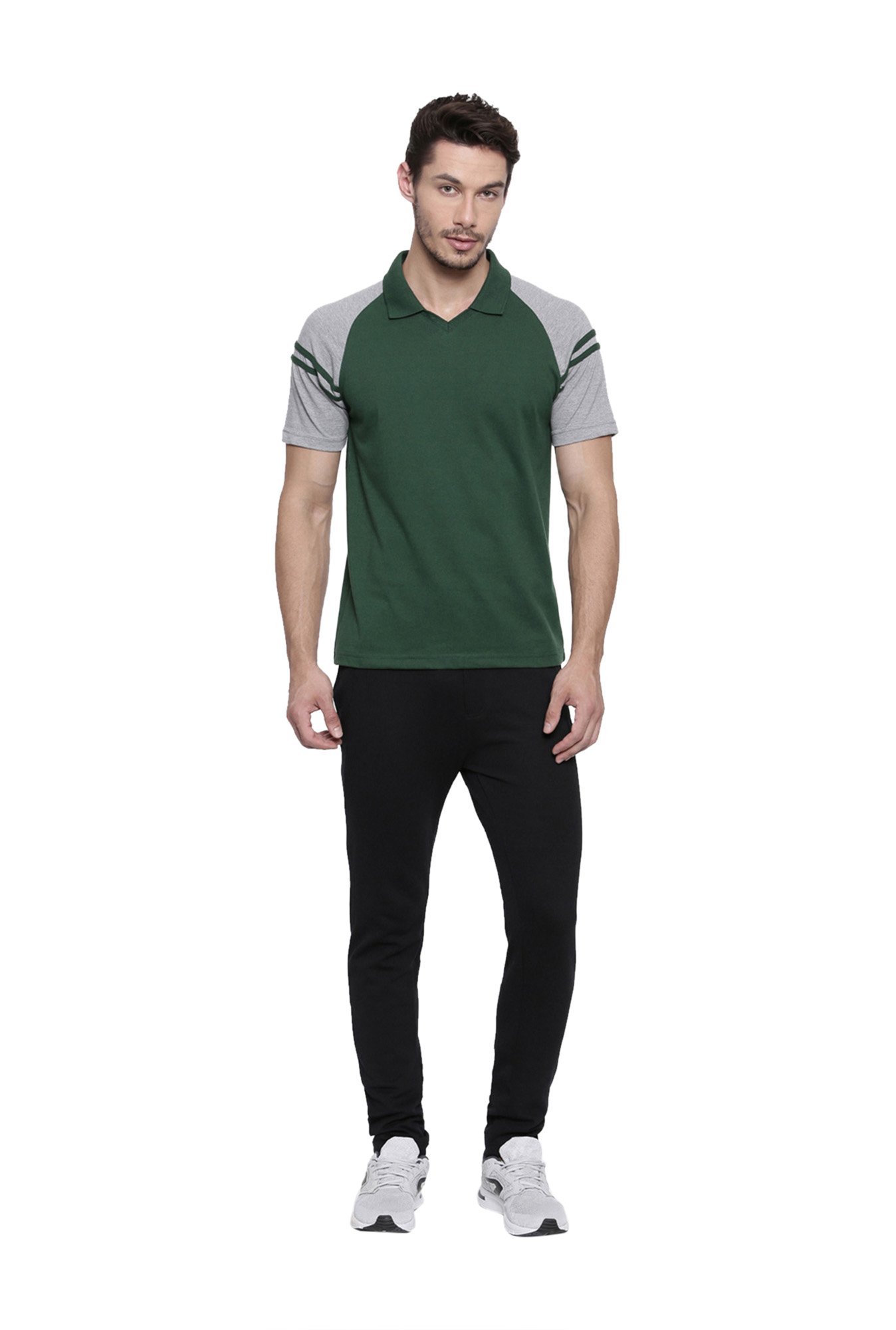 Proline Black Mid Rise Cotton Track Pants