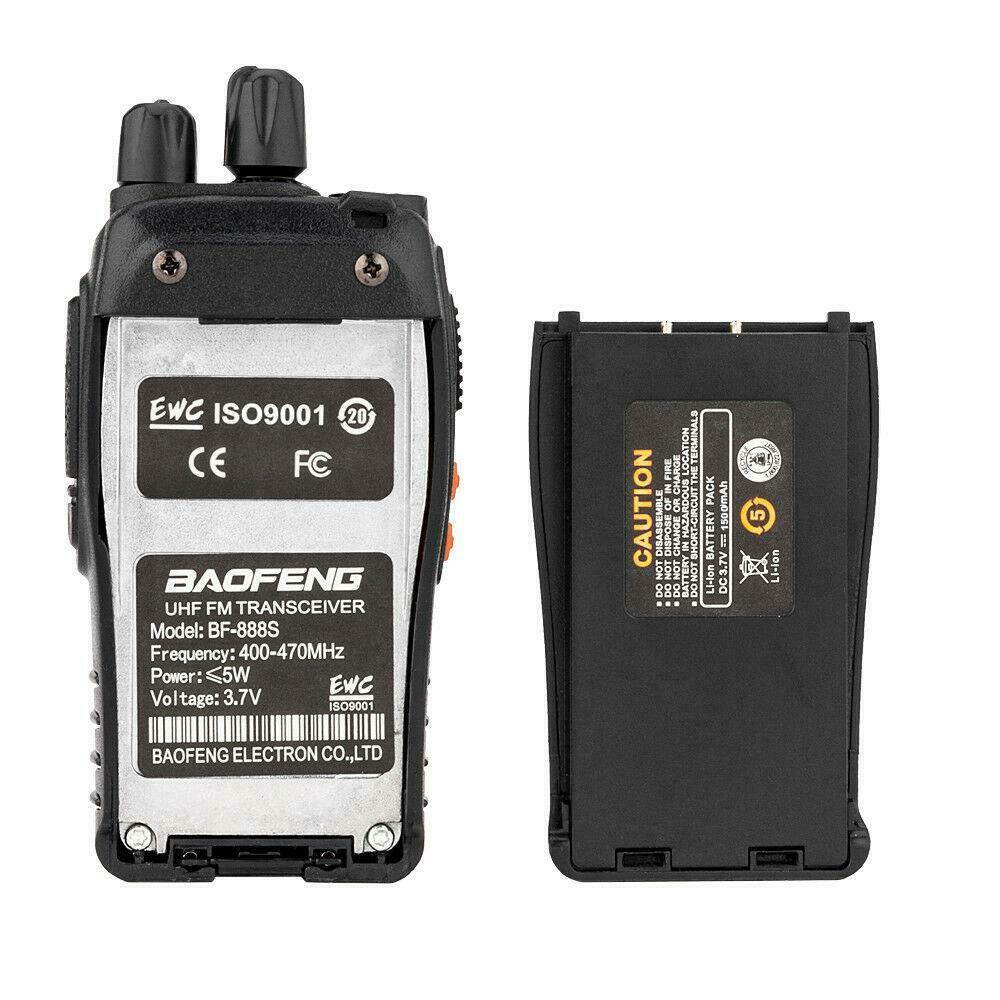 2X   BF-888S 2800mAh Two Way Ham Radio UHF 400-470MHz 16CH Walkie Talkie