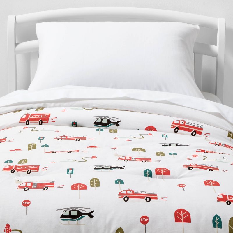 Toddler Transportation Cotton Comforter Set Navy - Pillowfort™