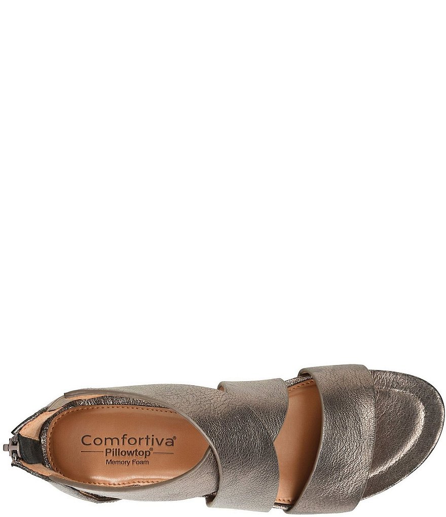 Comfortiva Pacifica Leather Criss-Cross Strap Sporty Wedge Sandals