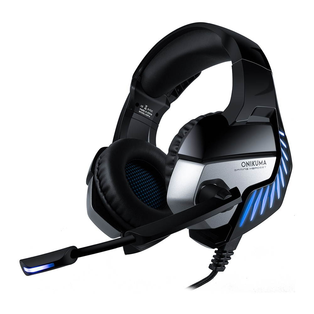 ONIKUMA K5 PRO Wired Headset E-sports Gaming Headset with 50mm Driver Unit Adjustable Microphone HiFi Sound Quality Black&Blue