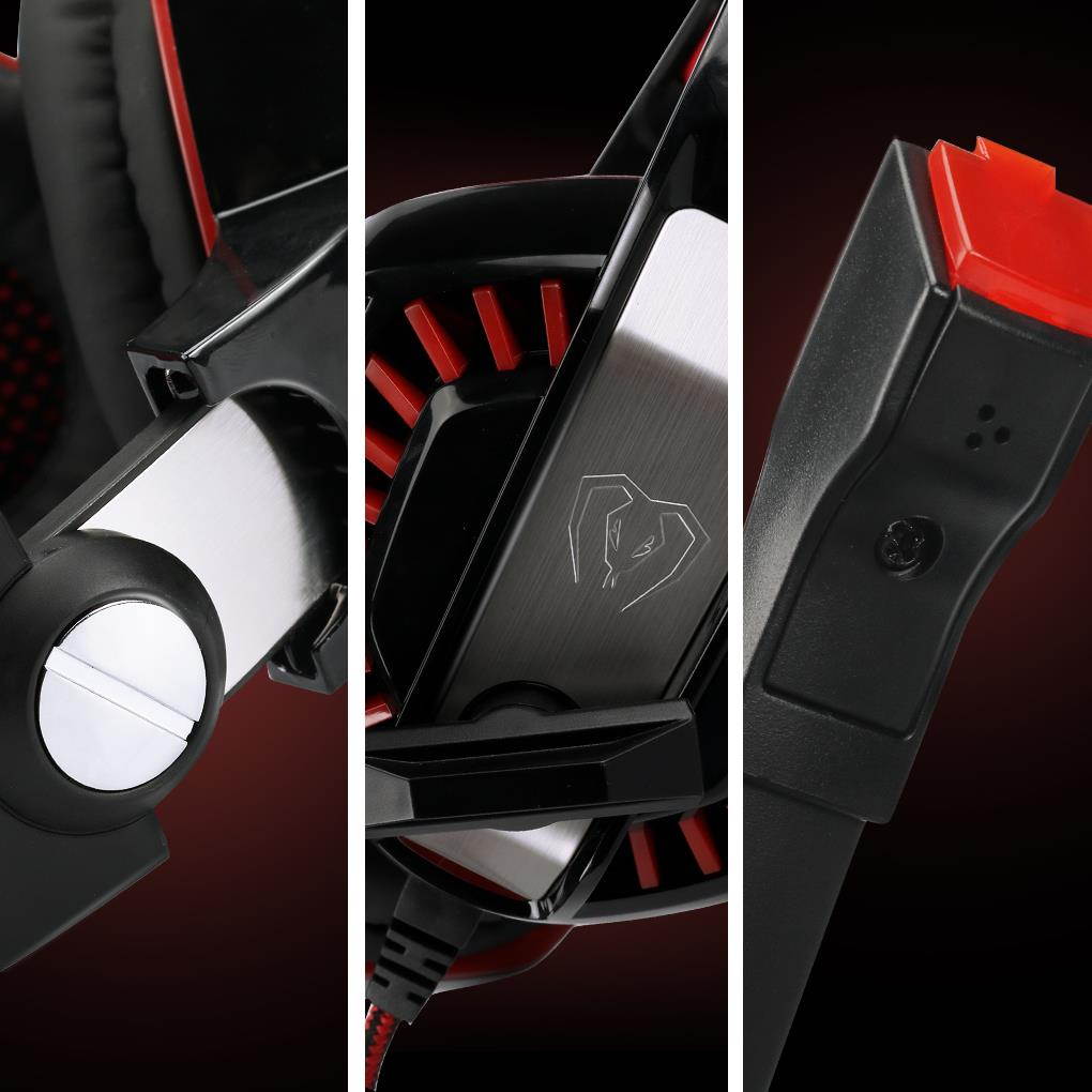 Beexcellent GM-2 Gaming Headset with Mic Noise Reduction Headphones with LED Lights Ear-Pads for PlayStation 4 Xbox One PC Laptops