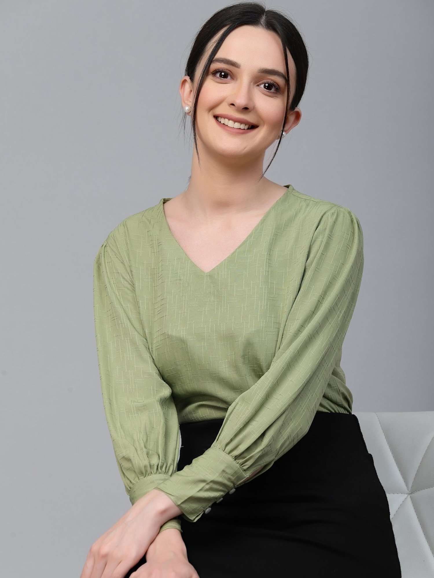 Style Quotient Sage Green Top