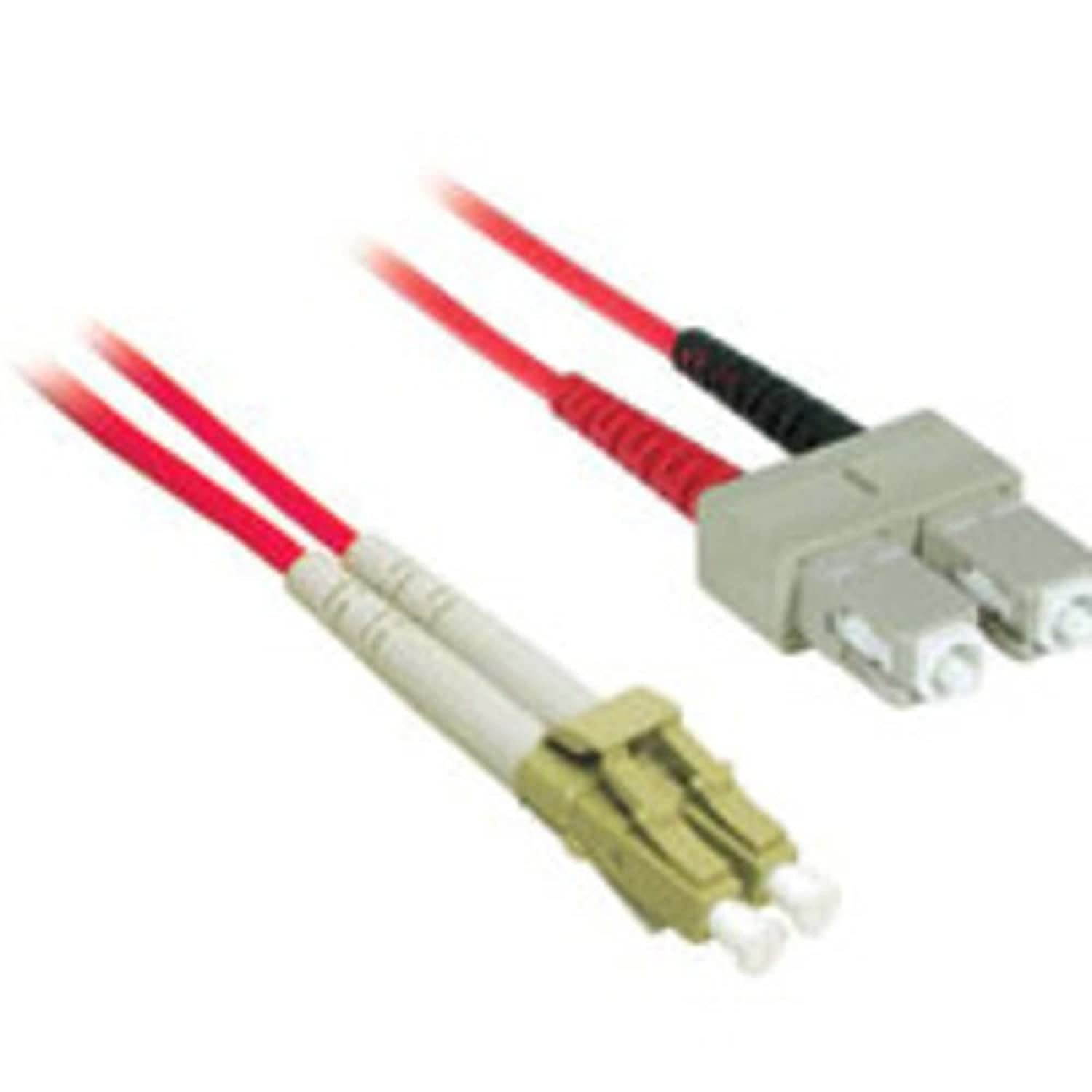 C2G/Cables to Go 37637 LC/SC Plenum-Rated Duplex 50/125 Multimode Fiber Patch Cable (3 Meter, Red)