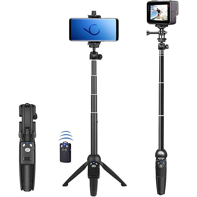 Stick, 40 inch Extendable Stick Tripod,Phone Tripod with Wireless Remote Shutter Compatible with iPhone 12 11 pro Xs Max Xr X 8Plus 7, Android, Samsung Galaxy S20 S10,Gopro and More