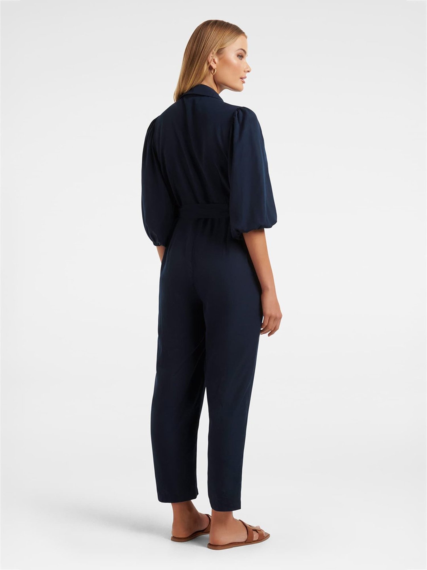 Forever New Navy Blended Jumpsuit