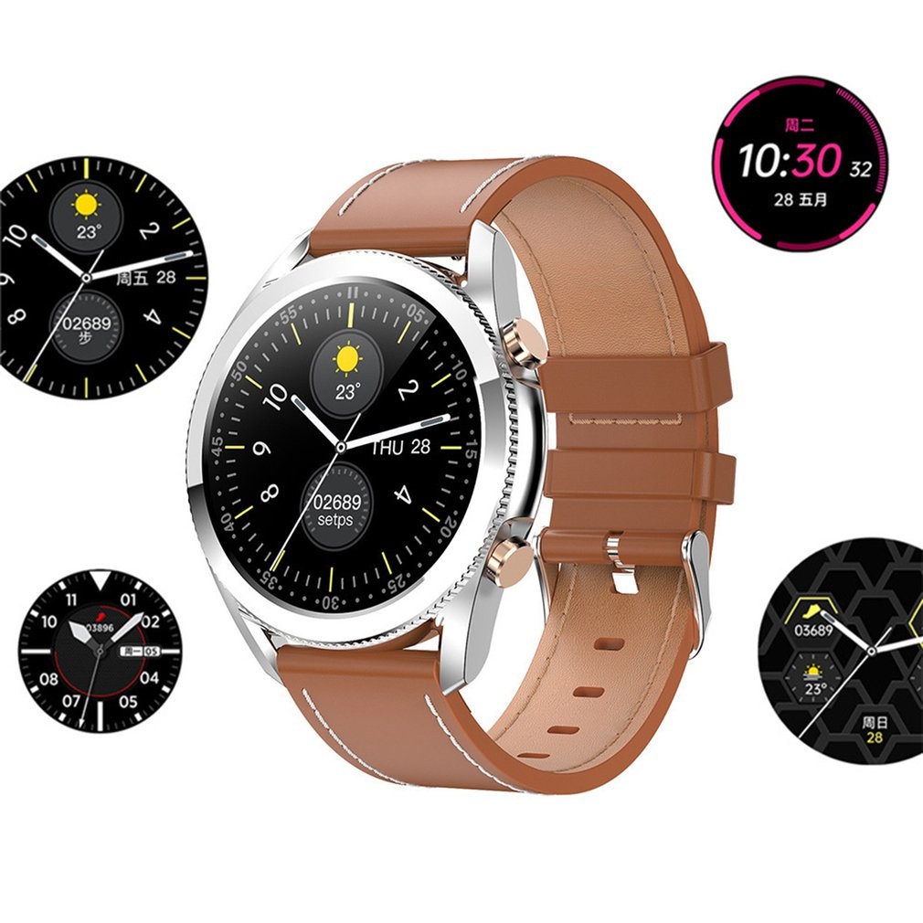 I12 1.3 Inch Color Full Touch Screen Smart Watch Men Women Waterproof Heart Rate With Phone Call Music Sports Tracker,1.3 inch,brown