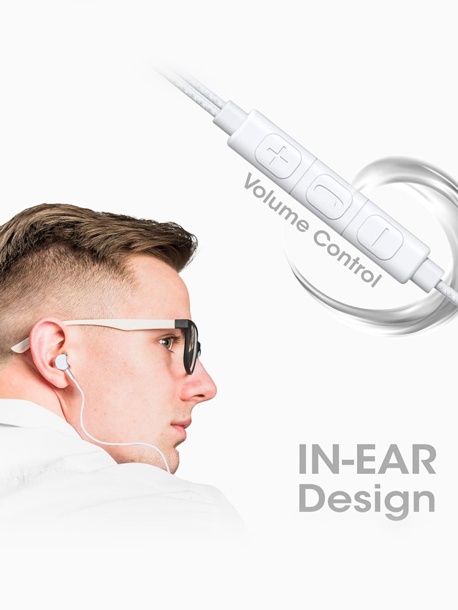 Zebronics Zeb-Buds C2 in Ear Type C Wired Earphones with Mic, Braided 1.2 Metre Cable (White)