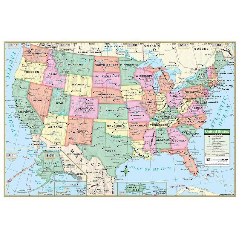 KappaMap 40" x 28" United States Wall Map