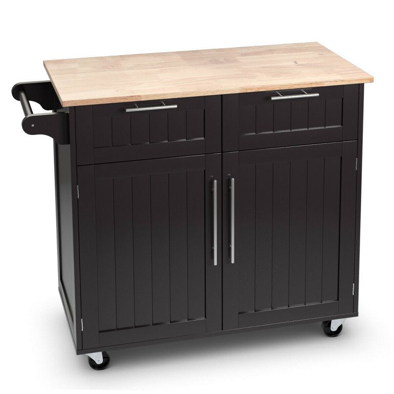 Sunrise Kitchen Island with American Maple Top White/Natural - Flora Home