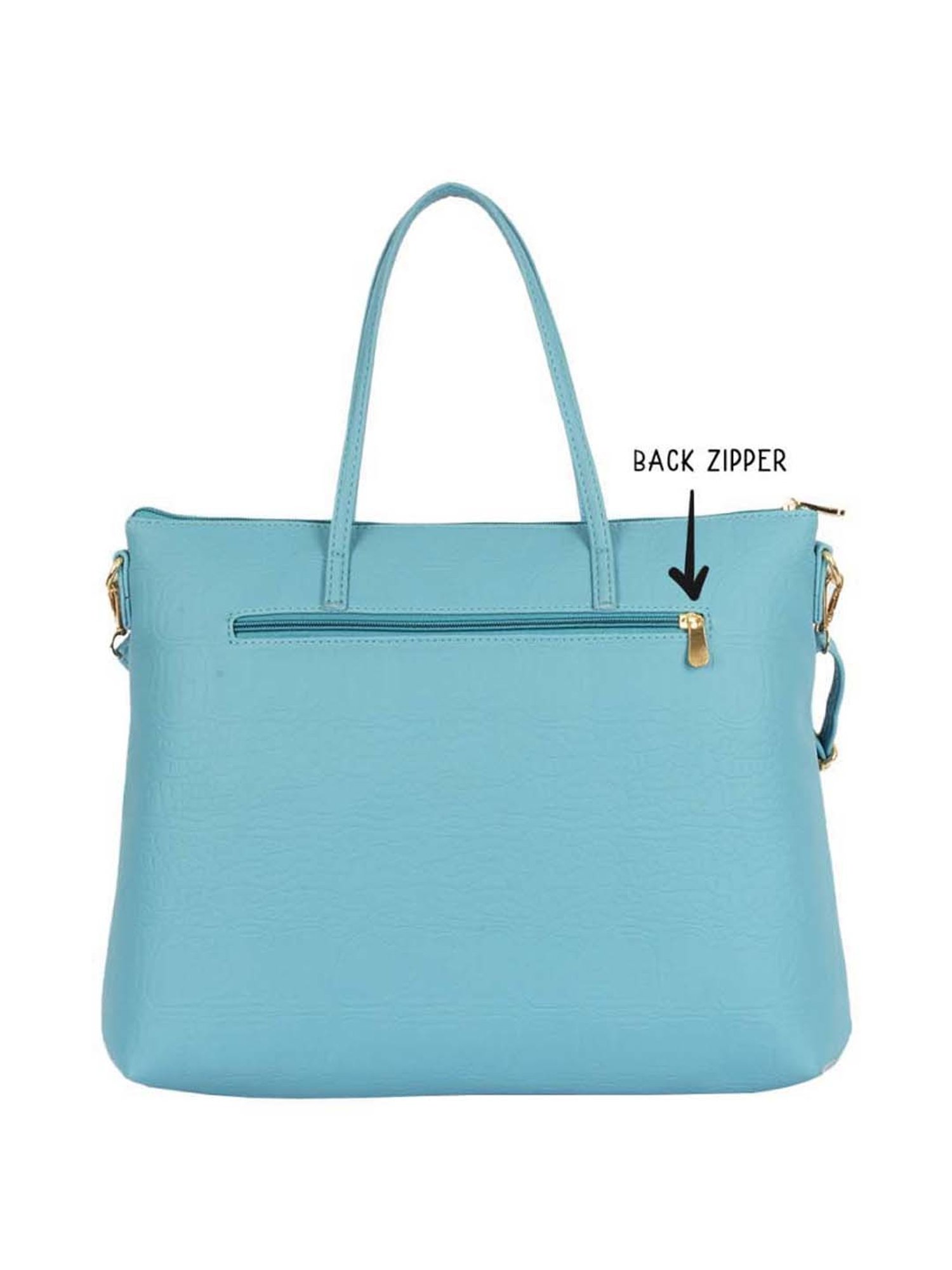 Baggit Blue Textured Large Messenger Bag