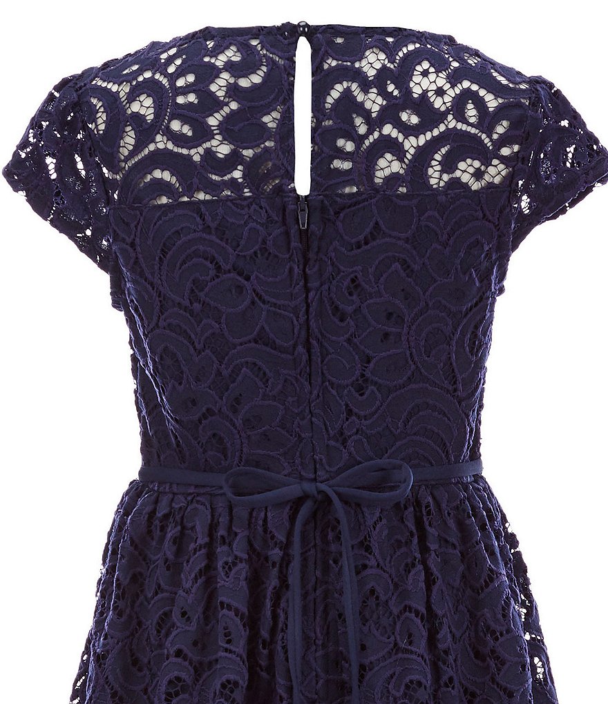 Xtraordinary Big Girls 7-16 Patterned-Lace Tiered Fit-And-Flare Dress