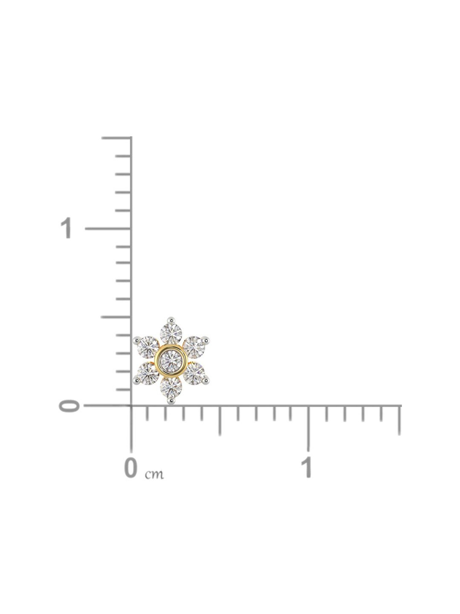 Malabar Gold and Diamonds 18k Gold & Diamond Mine Floral Nosepin for Women