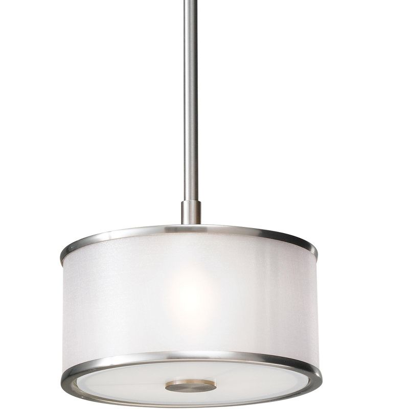 Feiss Casual Luxury 1 Light Brushed Steel Pendant P1137BS