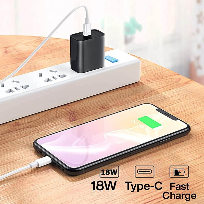 iPhone 12 Fast Charger Apple MFI Certificate for iPhone 11 Pro 11 Pro Max  18W PD Power Adapter 10 Feet Braided Nylon USBC to Lightning Cable iPhone Xs XS Max XR X Syncing and Charge
