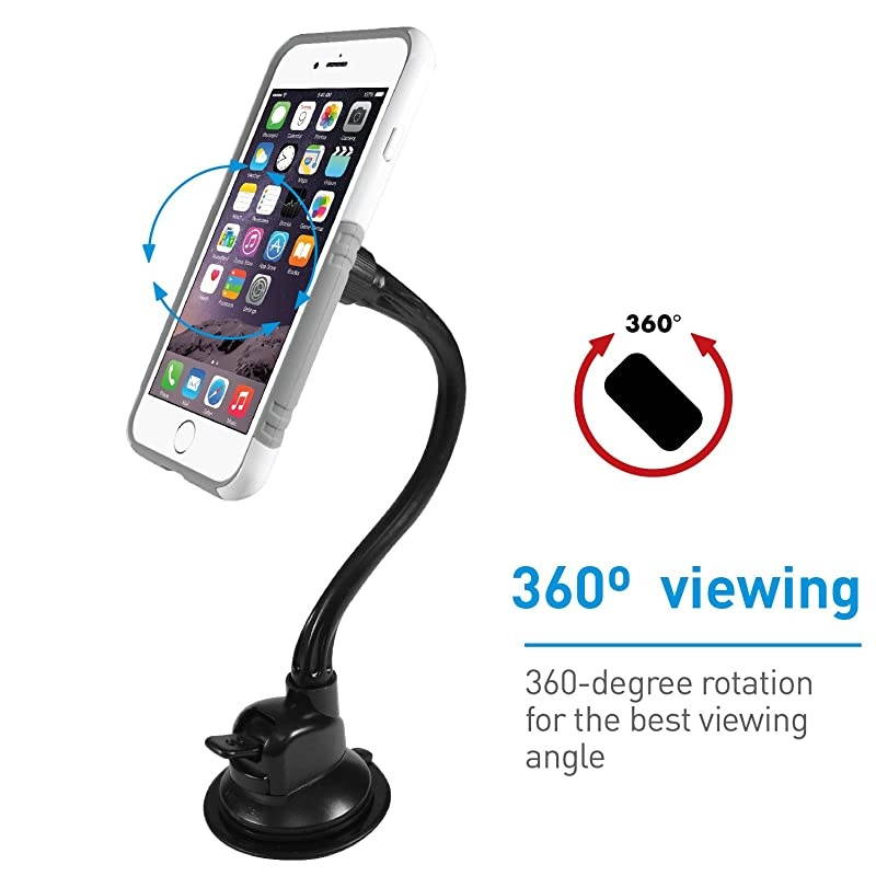 Magnetic Phone Car Mount Windshield Phone Holder for Car with 12 Long Arm Super Strong Magnet for All Smartphones Cell Phones iPhones Samsung Galaxies etc
