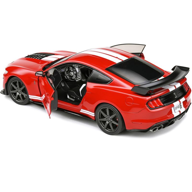 2020 Ford Mustang Shelby GT500 Red with White Stripes 1/18 Diecast Model Car by Solido