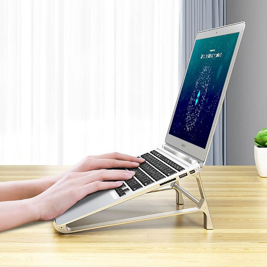 2 in 1 Design Aluminum Vertical Laptop Cooling Stand Holder for MacBook Air Pro 13 15 Surface 11-17 Inch Notebook Desktop Stand