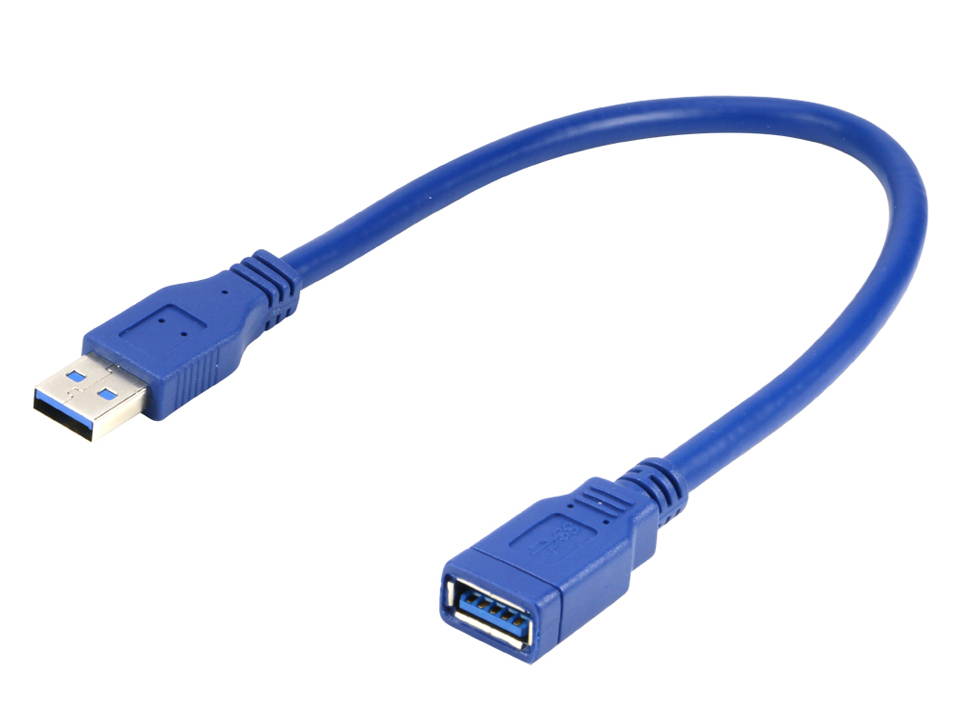 RIITOP Short USB 3.0 Extension Cable Type A Male to Female 1 Ft Feet in Blue (2Pack) Super Speed 5Gpbs
