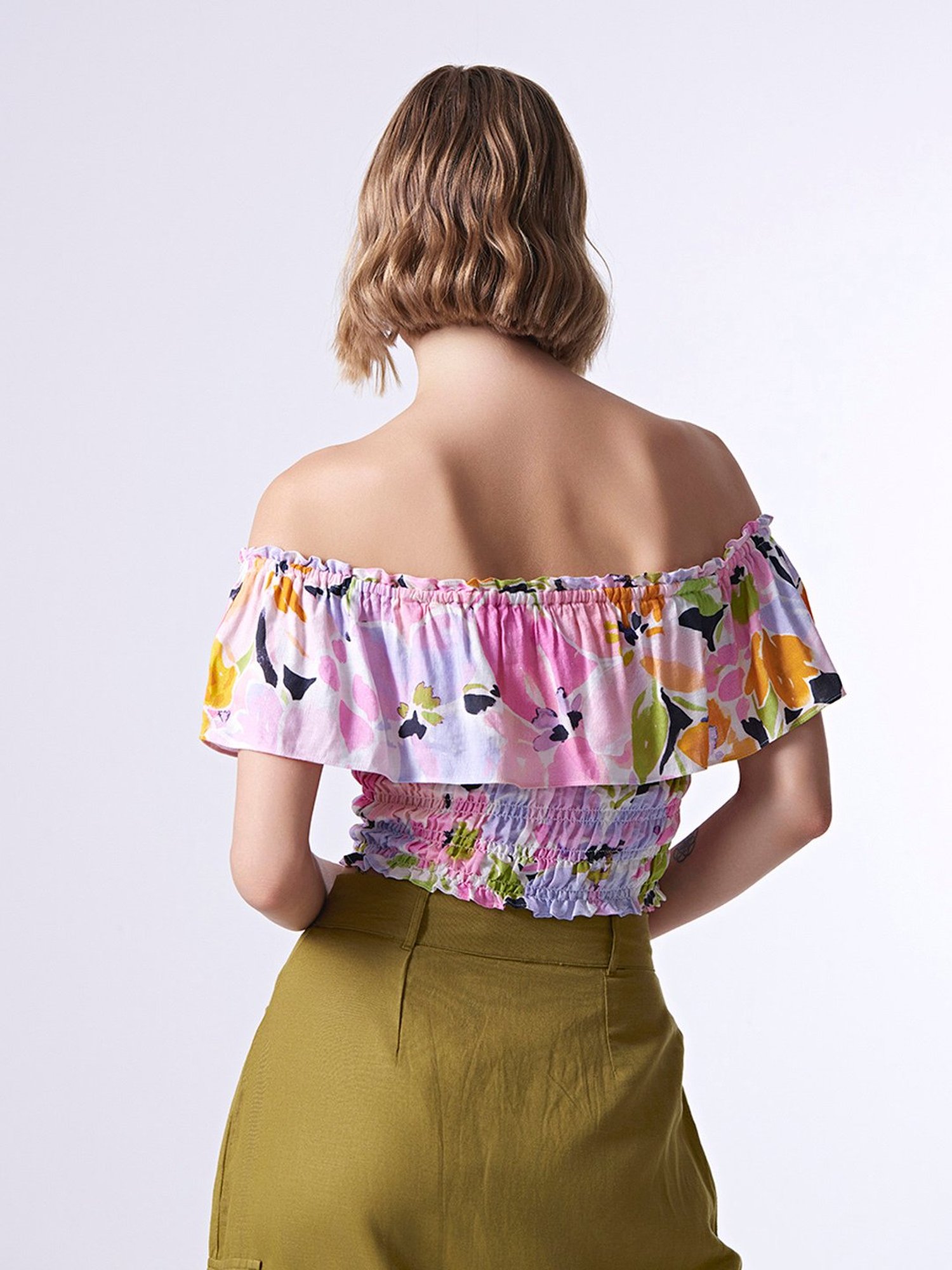 Cover Story Pink Floral Print Crop Top