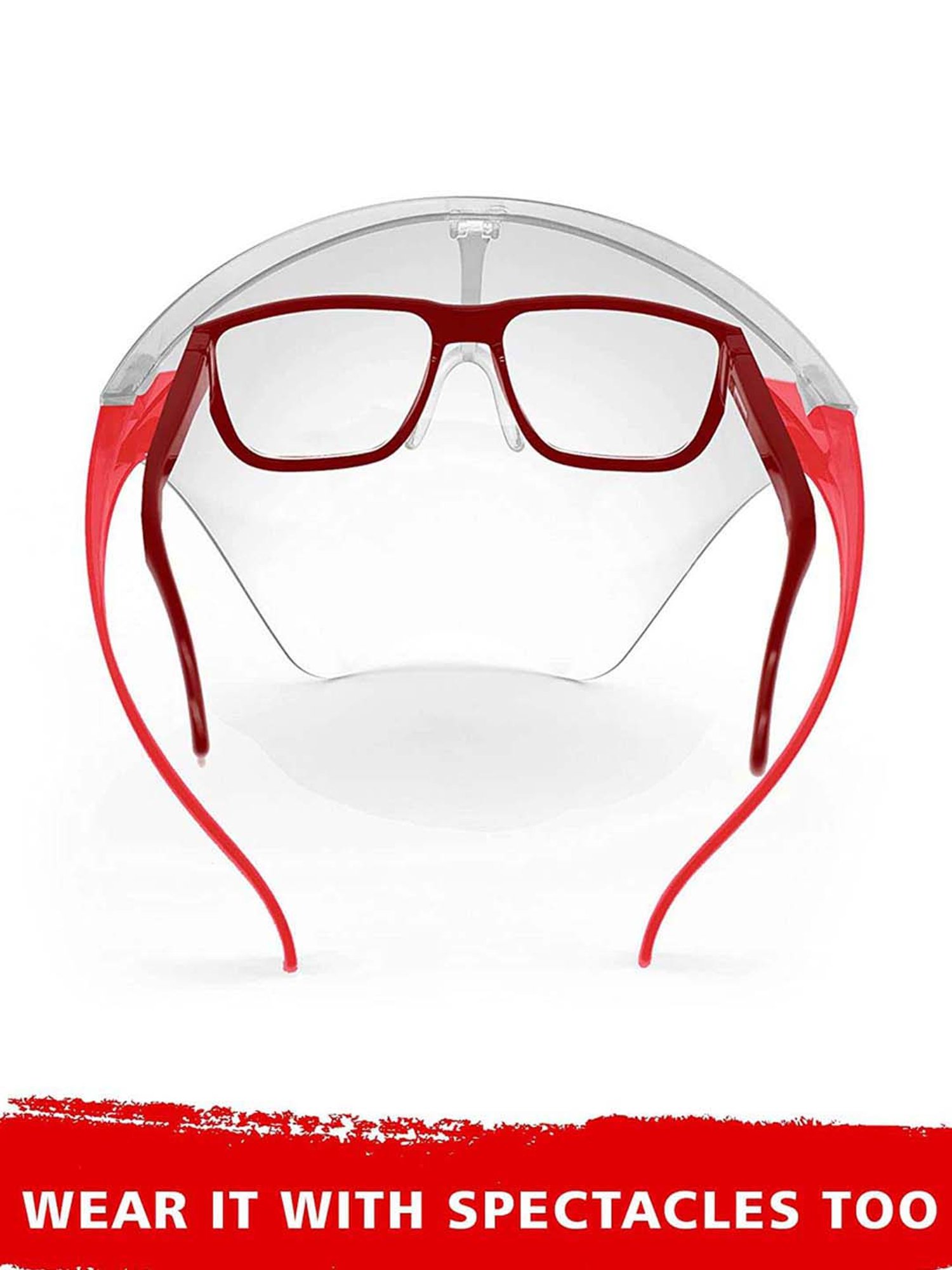 Lee Cooper Pink Goggle-Style Face Shield with 18 Degree Safety Coverage