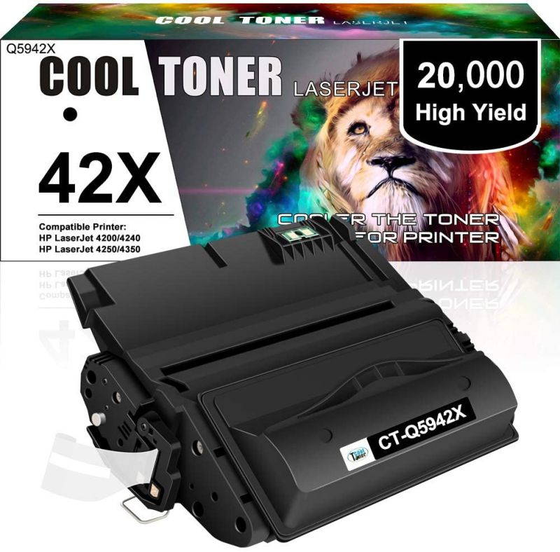 Cool Toner Compatible Toner Cartridge Replacement for HP 42X Q5942X Q1338A Q5942 for HP LaserJet 4250TN 4250N 4250DTN 4350N 4350TN 4350DTN Printer-1PK