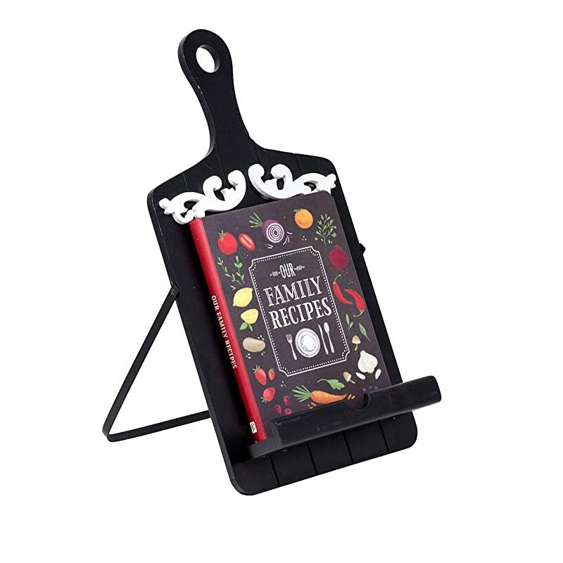 Cookbook and Tablet Holder Black Scroll