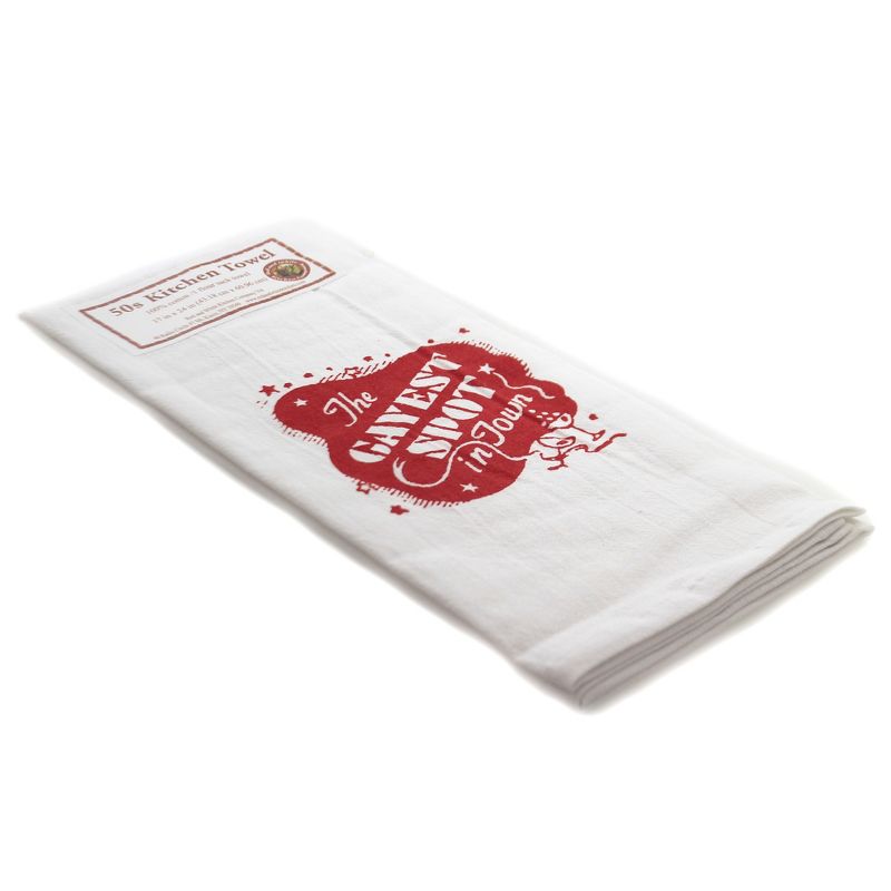 Tabletop 24.0" Gayest Spot Flour Sack Towel 50'S Kitchen 100% Cotton Red And White Kitchen Company  -  Kitchen Towel