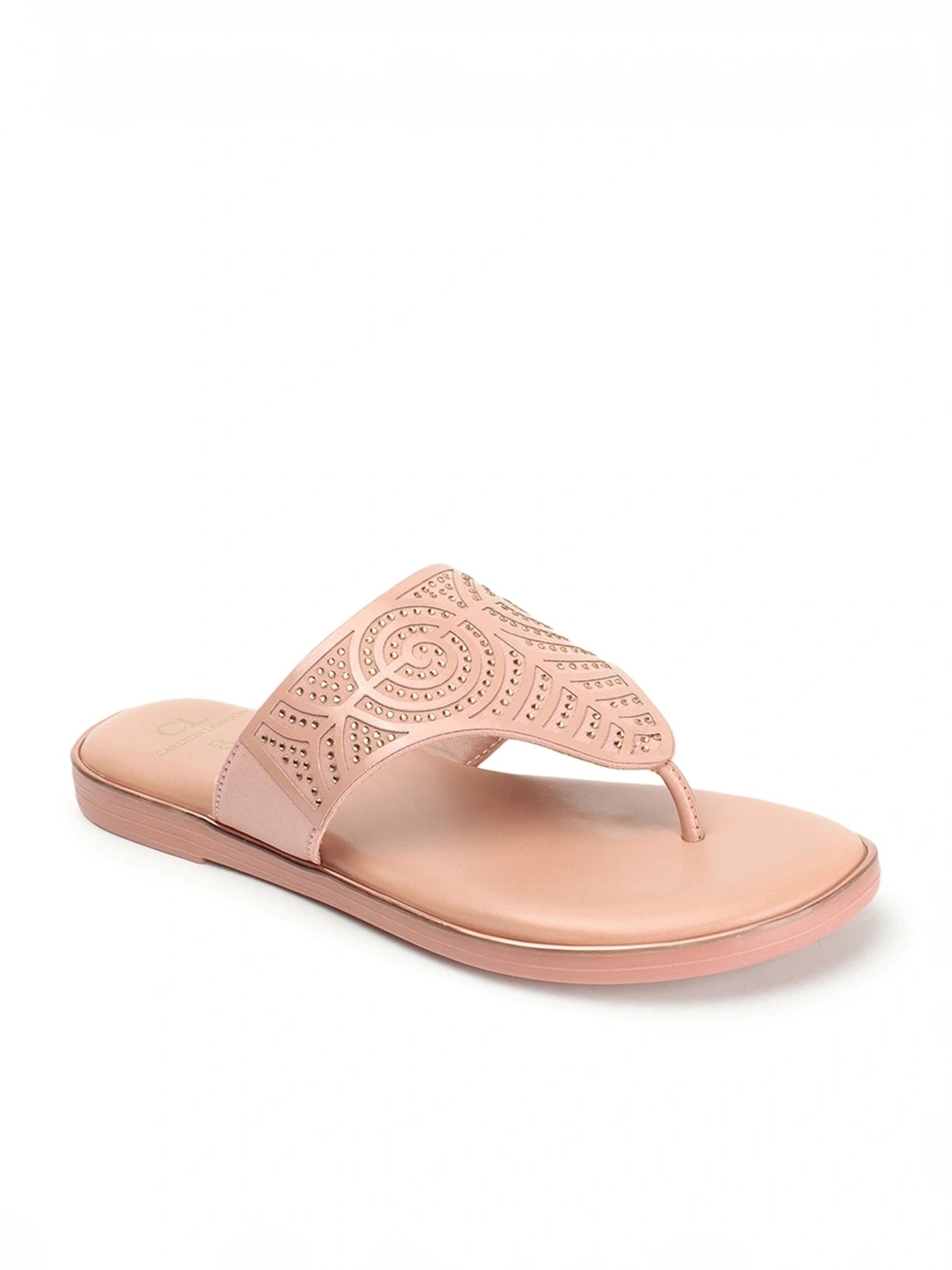 Carlton London Women's Pink Thong Sandals