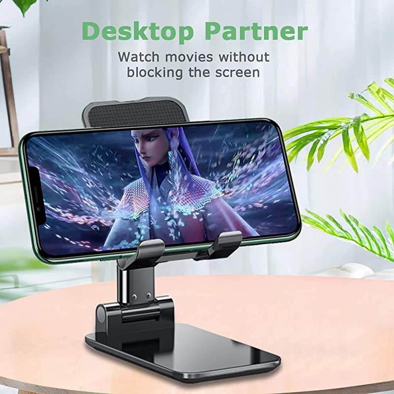 Cell Phone Holder Foldable Portable Tablet Stand Height and Desktop Stand for Desk Compatible with SmartphoneiPadKindleTablet