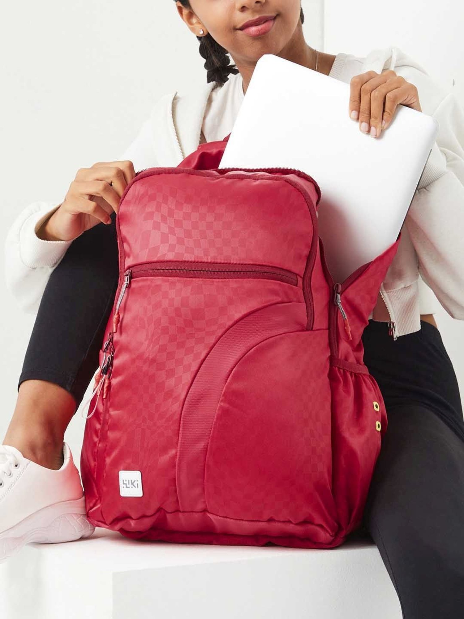 Wiki Back to School 3 Red Polyester Printed Backpack - 34 Ltrs