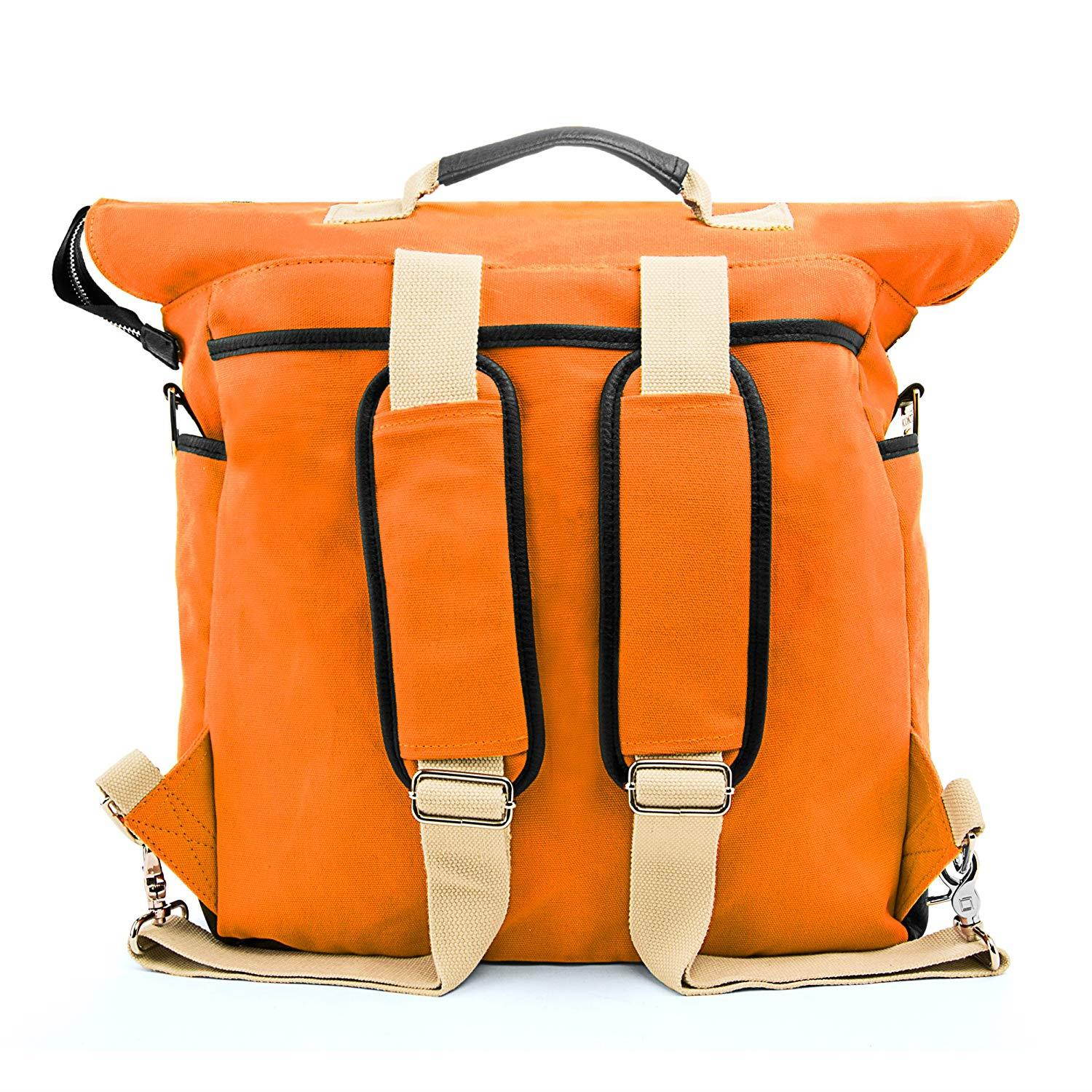 Lencca Universal Hybrid 3 in 1 Carrying Tote Messenger Crossbody Shoulder Bag Backpack for Samsung Galaxy Note/Tab Pro/Tab 4/3/2 10.1" Fit 10-12.2 inch Google Android Tablet (Orange)