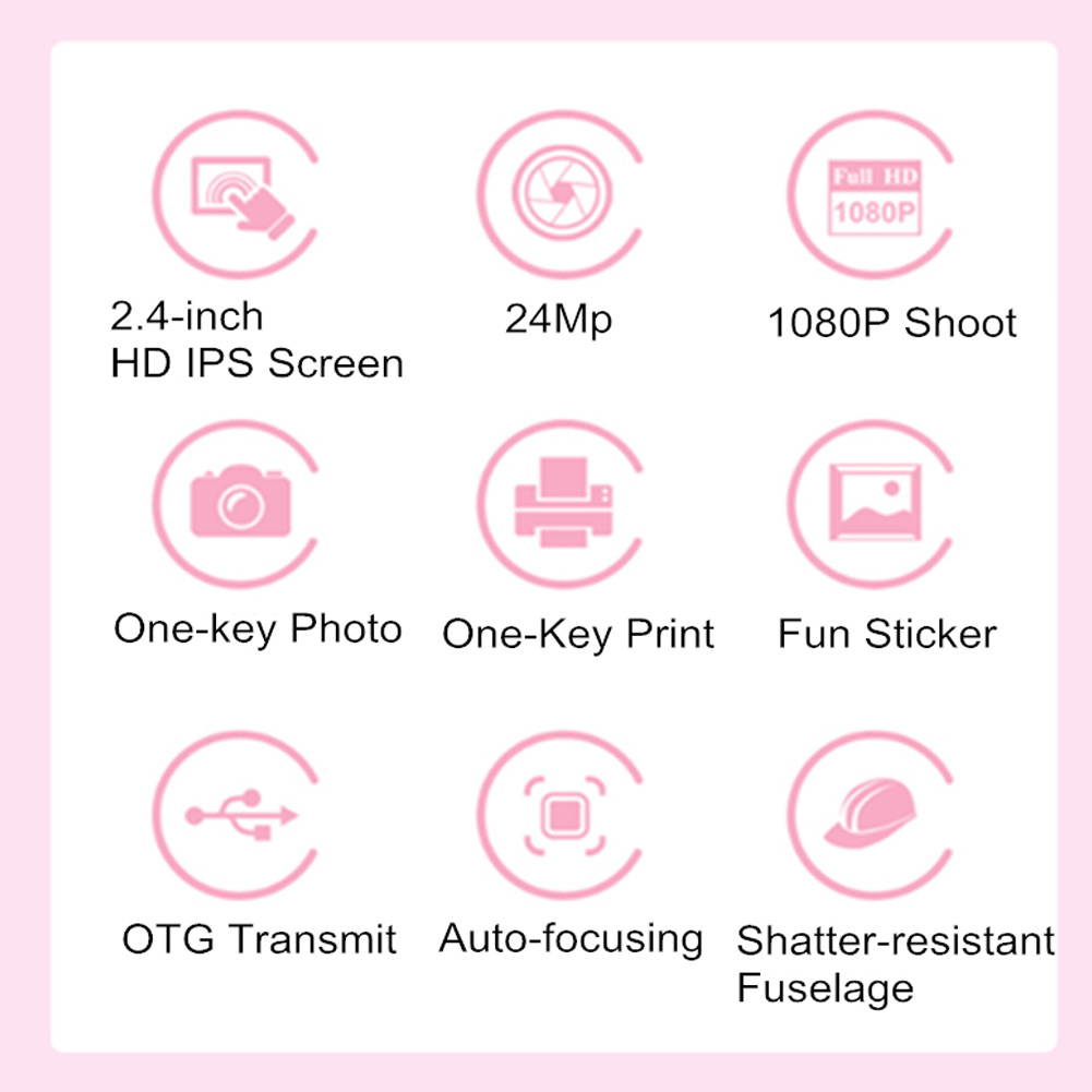 Instant Print Camera for Kids, UHOMEPRO Zero Ink Toy Camera with Print Paper, Lanyard, 32G Micro Card, 2.4" Screen 1080P HD Toddler Video Recorder, Portable Digital Camera for Boys Girls, Blue