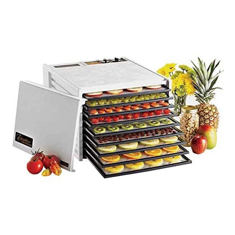 Excalibur 3926TW 600W 9 Tray 26 Hour Timer Adjustable Temperature Efficient Drying Kitchen Countertop Food Dehydrator, White