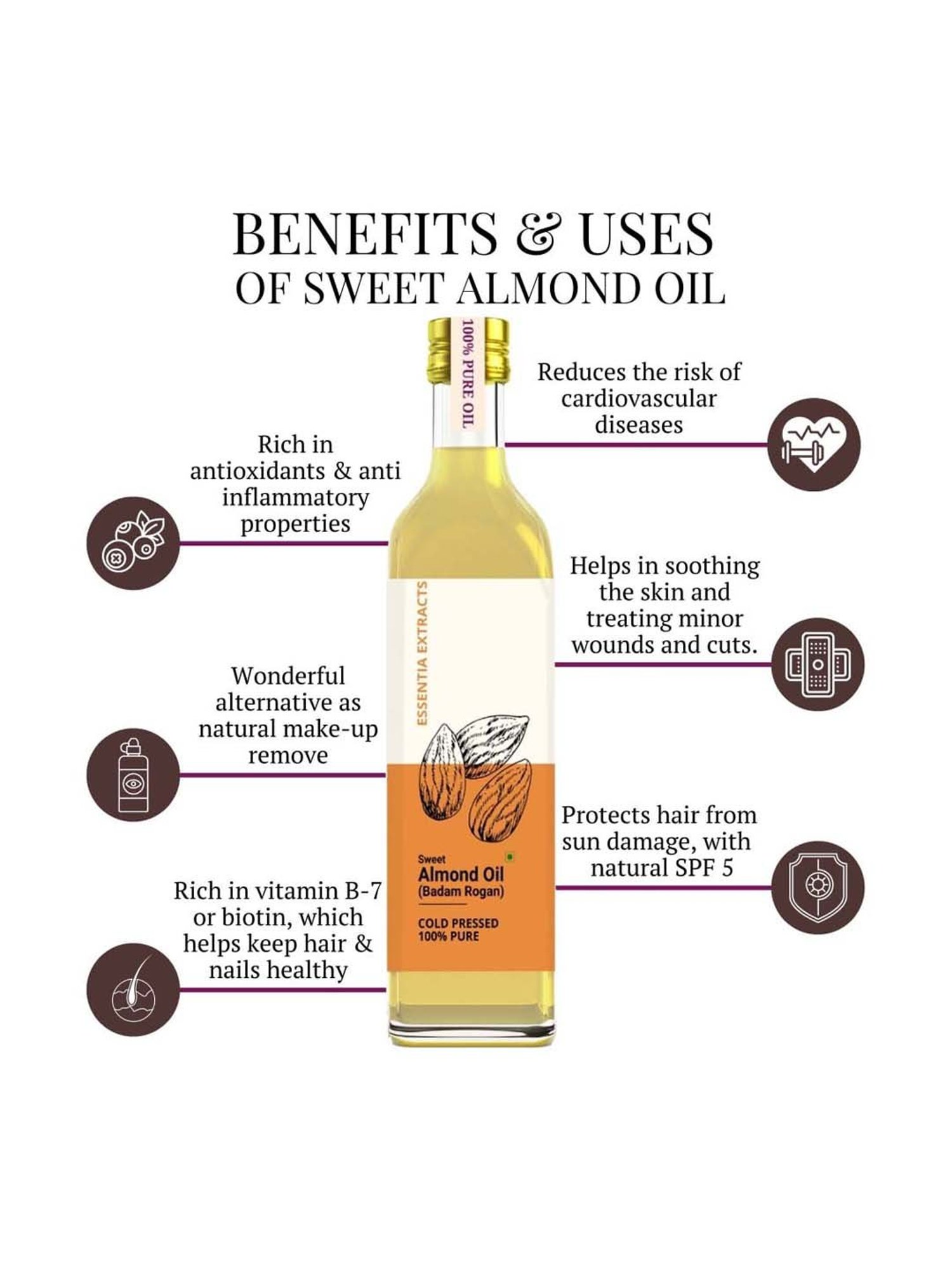 Essentia Extracts Cold-pressed Almond Oil - 500 ml