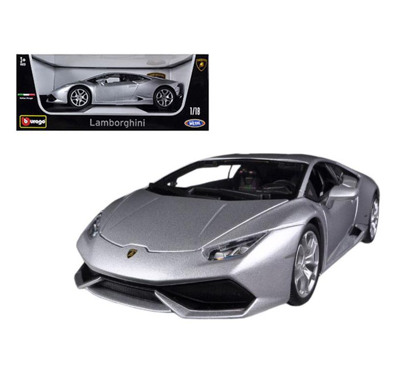 Lamborghini Huracan LP610-4 Silver 1/18 Diecast Car Model by Bburago