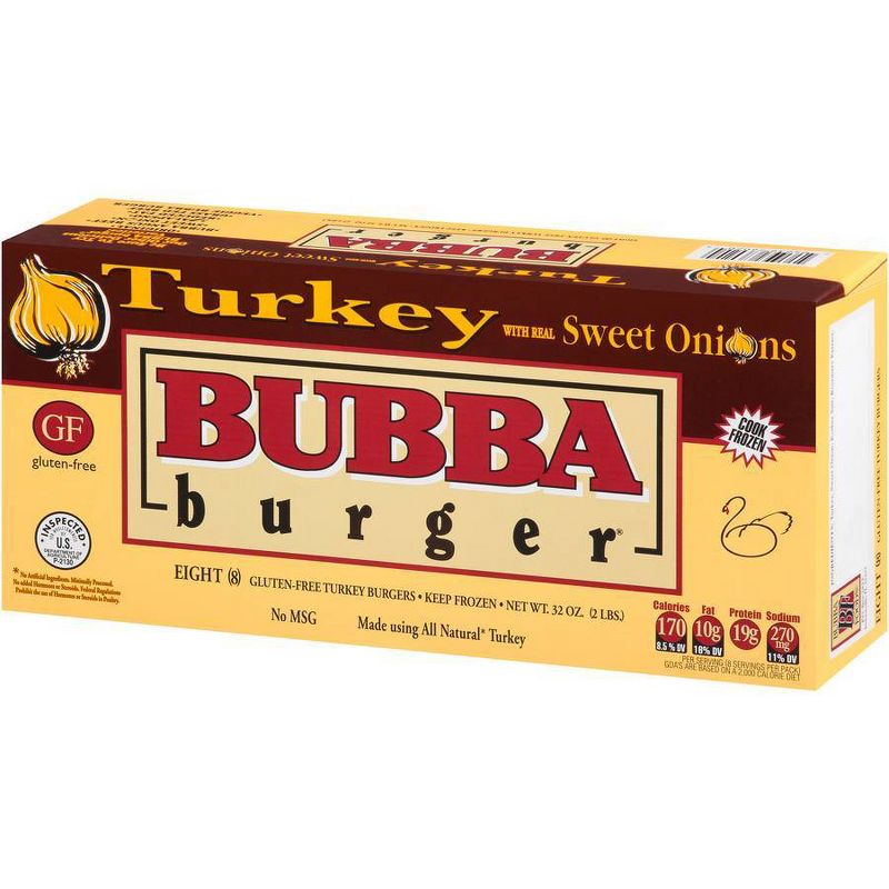 BUBBA Burger Turkey Burger with Sweet Onions - Frozen - 32oz