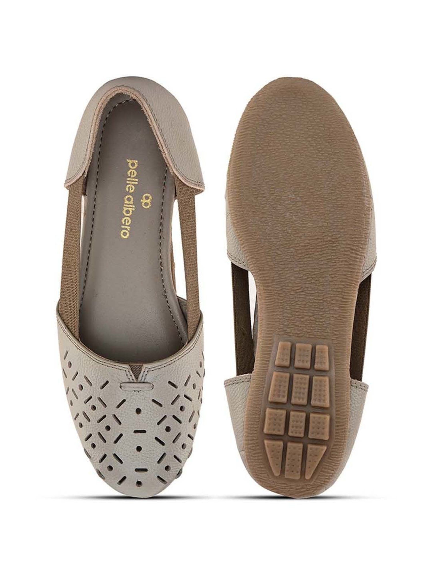 Pelle Albero Women's Grey Flat Ballets