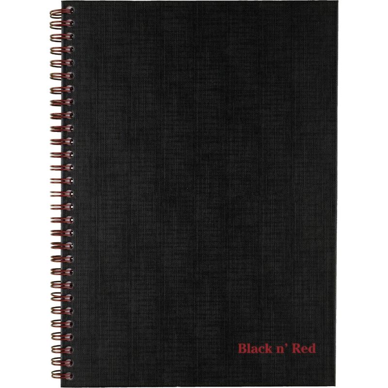 Black N' Red Hardcover Notebook Twin Wire Margin/Perf 9-7/8"x7" BK/RD 400110532