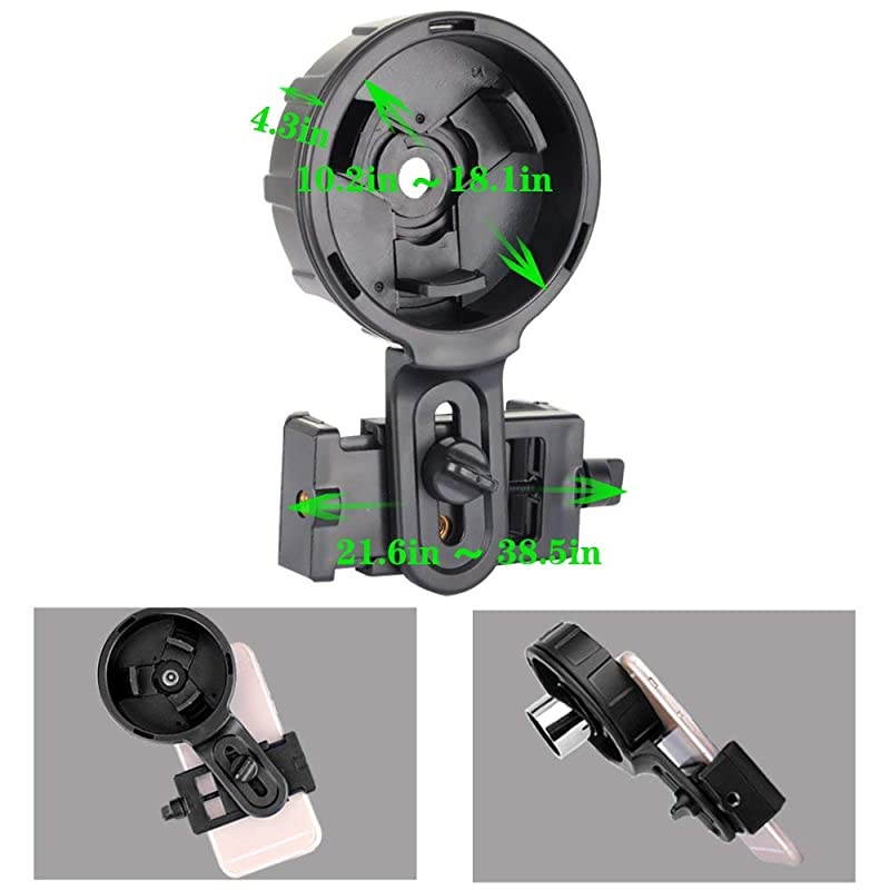 Phone Adapter Mount, phone Smartphone Quick Photography Adapter Mount Compatible Binocular Monocular Spotting Scope Telescope Microscope