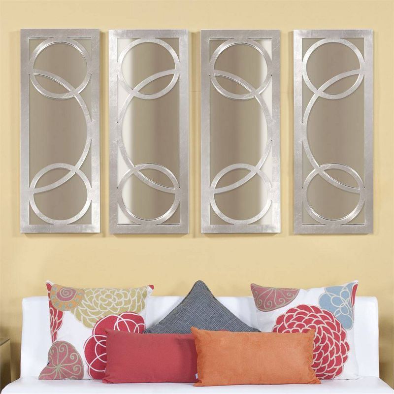 Rectangle Dynasty Decorative Wall Mirror Silver - Howard Elliott
