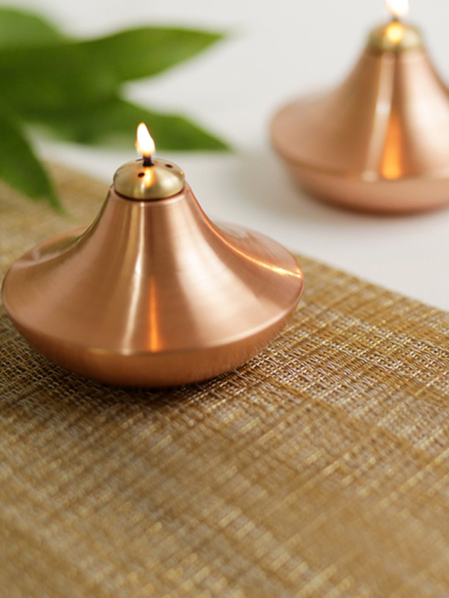 COPPRE Sanchi Copper Oil Lamp - Set of 1