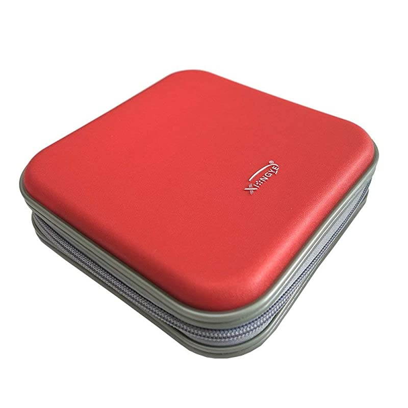CDVCDDVD Case Binder Portable Hard Plastic Disc Container Red