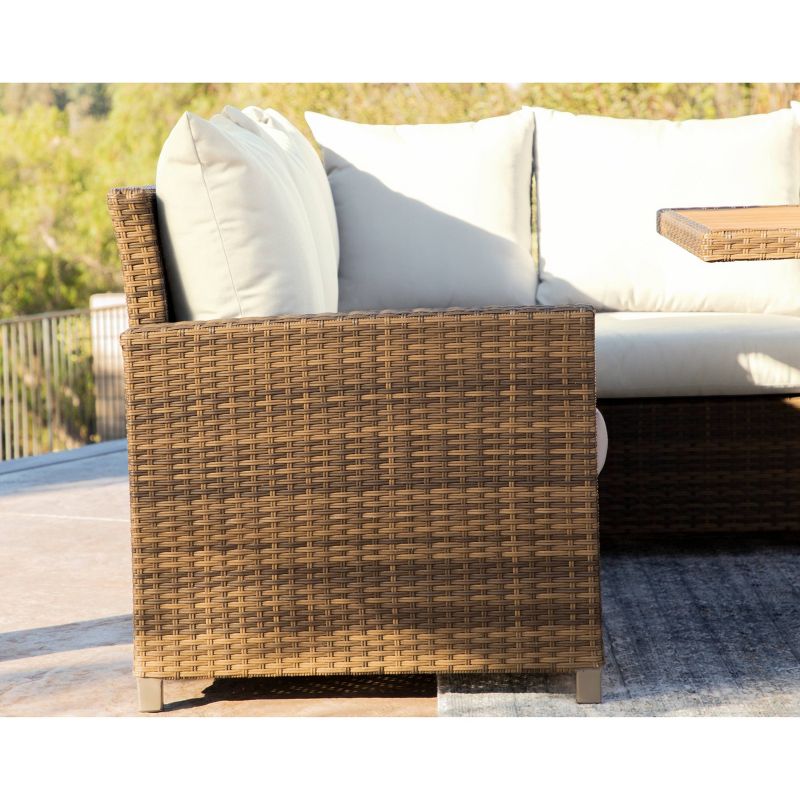 Milano 5pc Outdoor Wicker Sofa Dining Set - Brown - Coaster