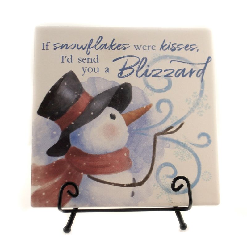 Christmas 6.0" Snowflake Kisses Plaque Snowman Blizzard  -  Decorative Figurines