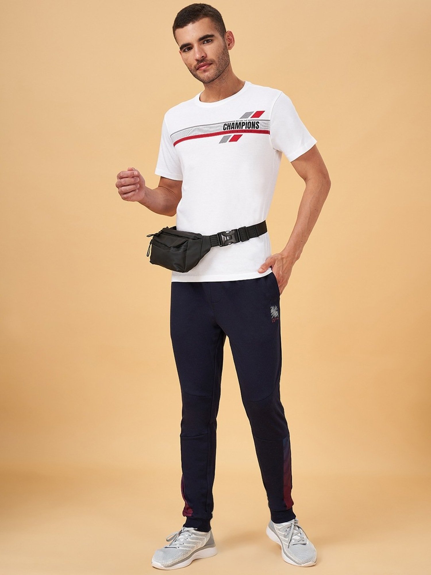 Ajile by Pantaloons White Cotton Slim Fit Printed T-Shirt