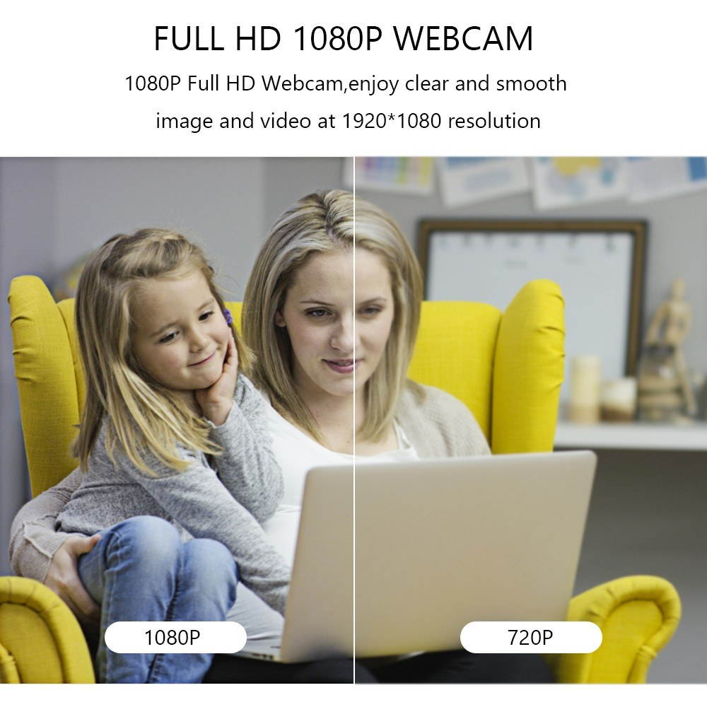 Webcam 1080P USB Web Camera PC Camera with Microphone for Online Teaching live Streaming Business Meeting Plug and Play for PC, Desktop or Laptop