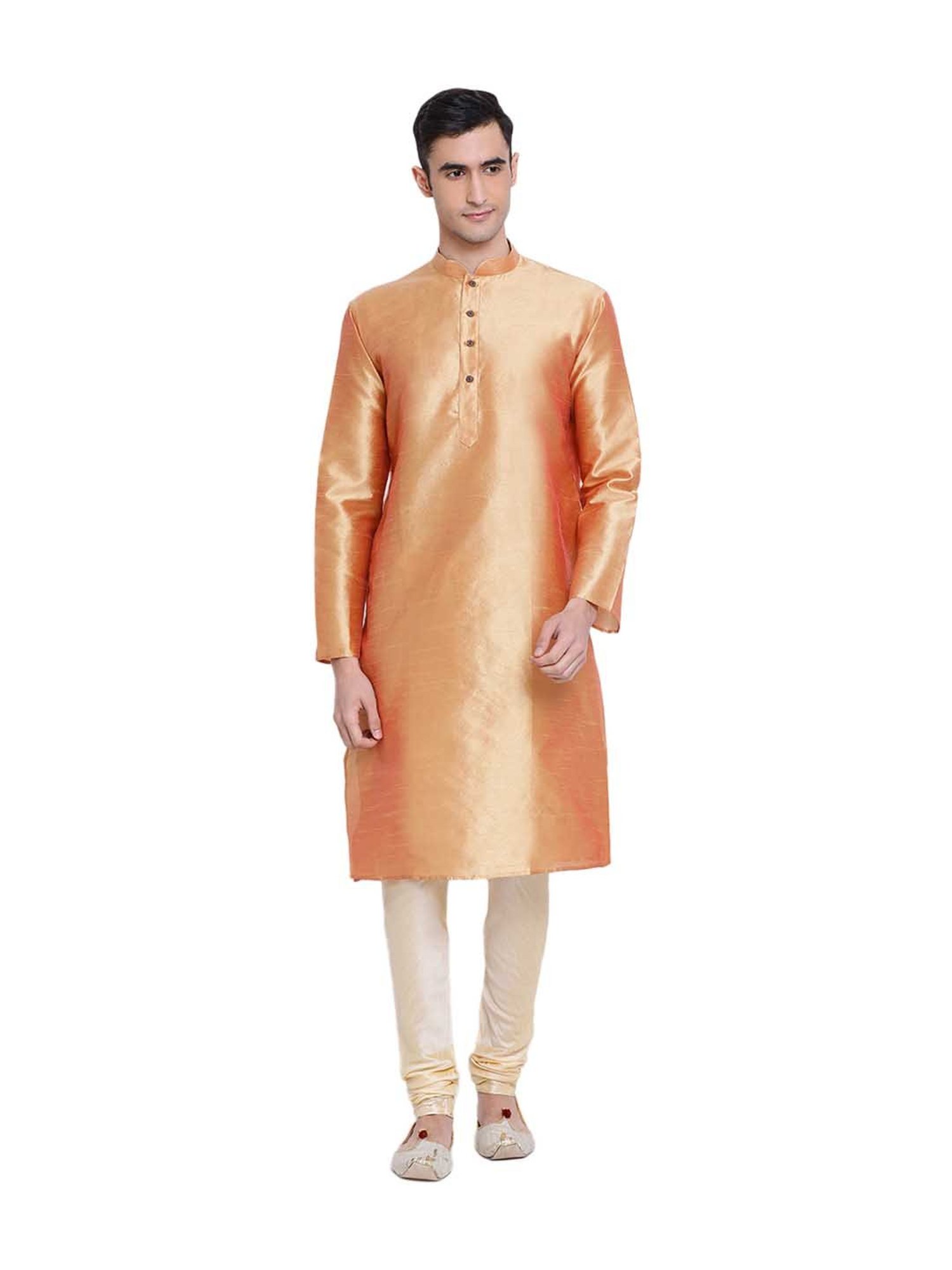 Sanwara Fawn & Beige Solid Kurta & Pyjama Set