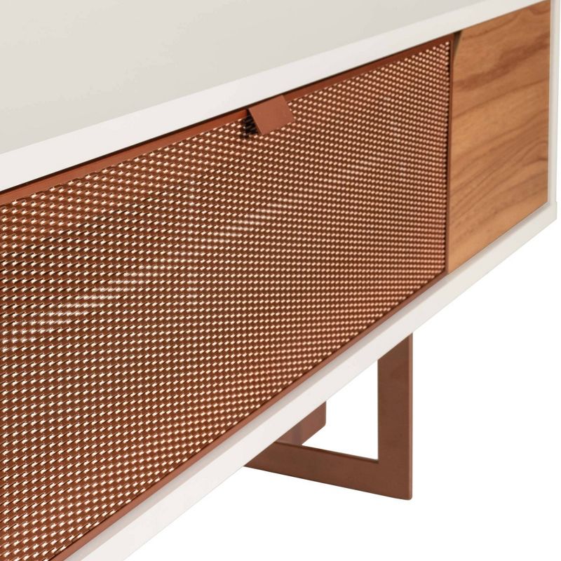 Knickerbocker TV Stand for TVs up to 70" Cinnamon/Off White - Manhattan Comfort