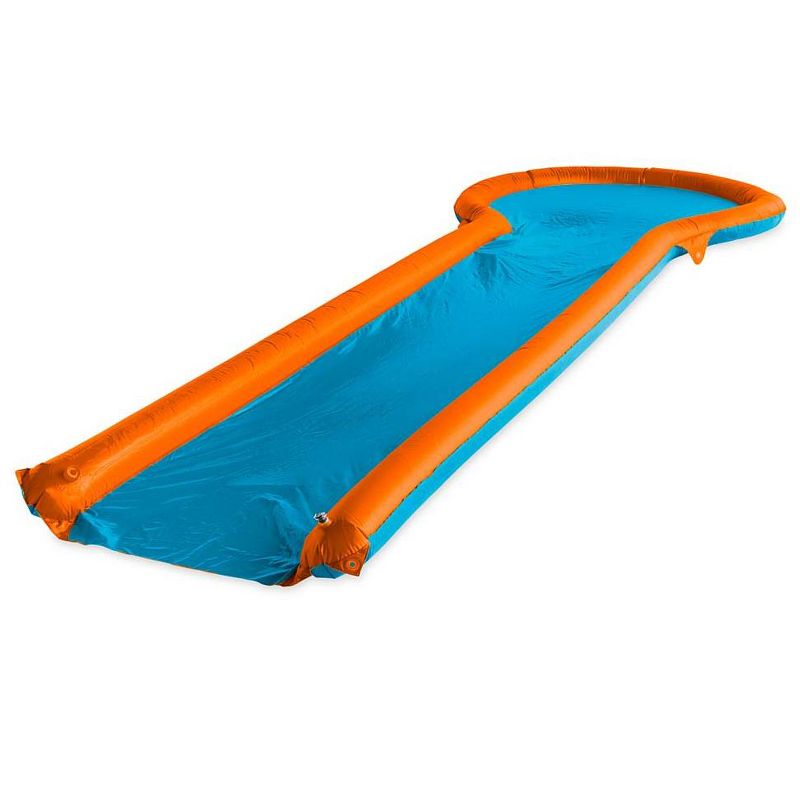 HearthSong 12'L Inflatable Water Slide with 3'W Splash Pool and Two Inflatable Speed Boards